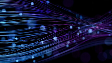 Abstract curly elements with neon led illumination. Cyber, futuristic background