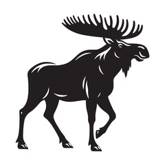 Clean and crisp moose silhouette vector for professional branding – moose silhouette – moose vector – moose illustration – silhouette of moose

