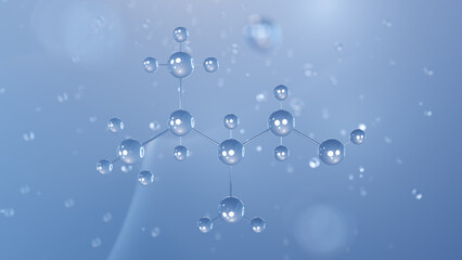 valinol molecular structure, 3d model molecule, amino alcohol structural chemical formula view from a microscope