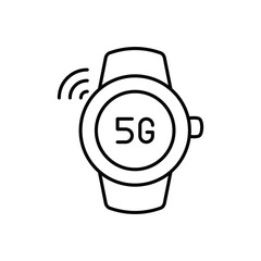 5G Wearable Devices Icon vector stock illustration