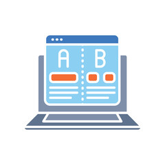 AI AB testing color flat icon for digital and print projects.