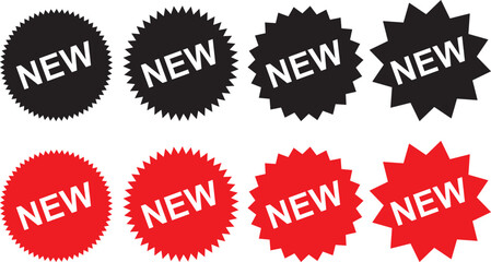 Set of new arrival tag icon set.