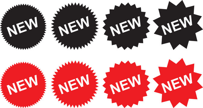 Set of new arrival tag icon set.