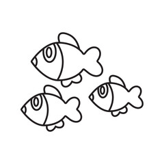 Fish Icon Black and White Vector Graphic