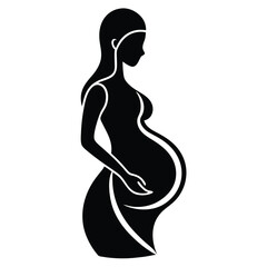 Elegant Silhouette of a Pregnant Woman