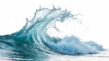 Splashing ocean water wave isolated, AI