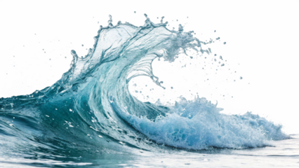 Splashing ocean water wave isolated, AI