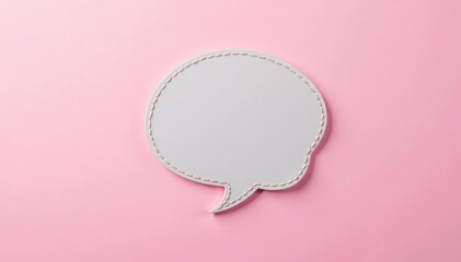 Subtle gray speech bubble pattern on pastel pink background, contemporary, repeat