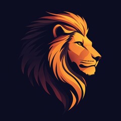 Stylized lion head design featuring vibrant colors and intricate details, symbolizing strength and courage