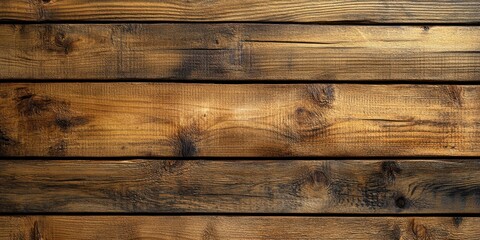 Naklejka premium Wood planks with a natural finish showcase rich textures and warm tones in a rustic setting