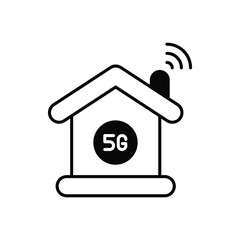 5G Smart Home Icon vector stock illustration