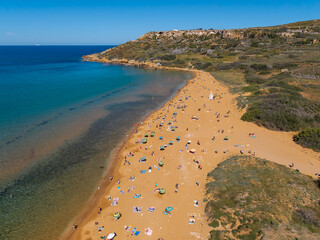 Ramla beach Gozo drone photo