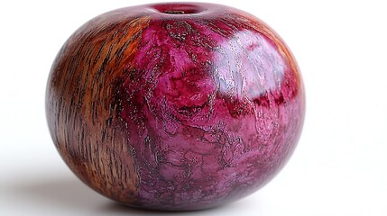 Realistic polished fruit made of hardwood high resolution image