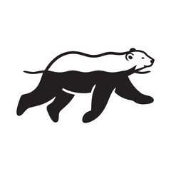 Fototapeta premium Unique vector artwork featuring bold polar bear outline – polar bear silhouette – polar bear vector – polar bear illustration – silhouette of swimming polar bear