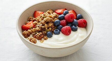 Granola and Mixed Berries Yogurt Bowl