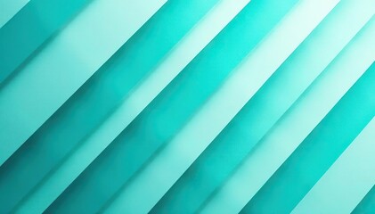 Obraz premium Geometric abstract wallpaper, teal and white stripes, clean lines, contemporary design, background