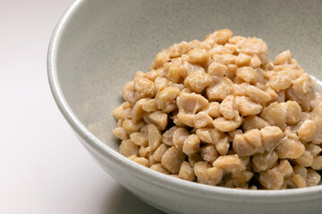 Crushed natto (fermented soybeans) in a bowl
