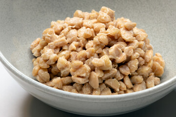 Crushed natto (fermented soybeans) in a bowl