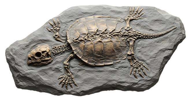Fossilized Turtle Skeleton Embedded in Stone Matrix Paleontological Specimen