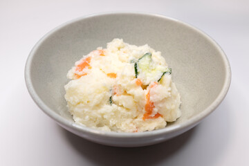 Japanese potato salad with cucumber and carrot