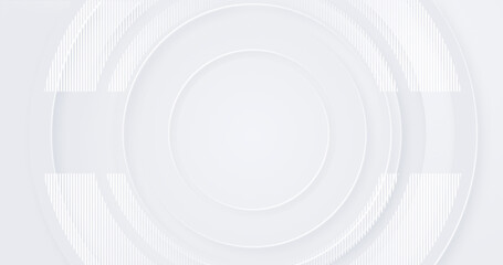 4k dynamic abstract white and grey modern light silver background elegant circle shape design. Creative HUD technology round elegant stripes 3d corporate business dynamic cover. Frame text. Christmas