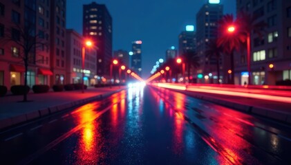 Fototapeta premium Abstract late-night city lights forming geometric shapes , photography, late, art