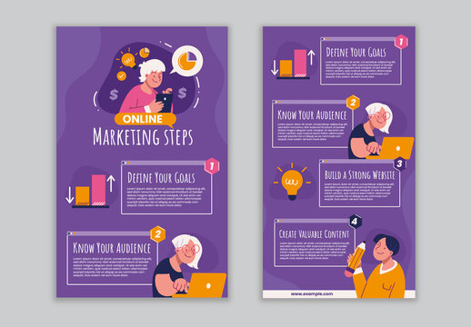 Purple And Yellow Simple Business Marketing Infographic