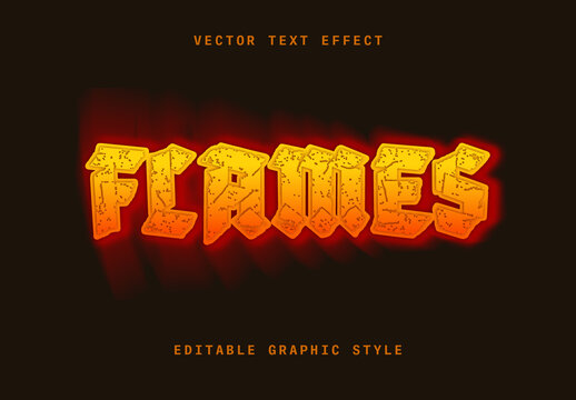 Yellow And Orange Grunge Rough Font Text Effect