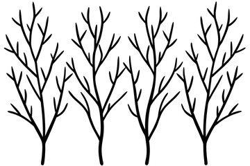 Nature-Inspired Frosted Branches Line Art