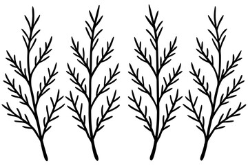 Nature-Inspired Frosted Branches Line Art