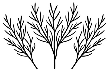 Nature-Inspired Frosted Branches Line Art