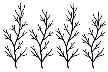 Nature-Inspired Frosted Branches Line Art