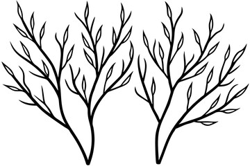 Nature-Inspired Frosted Branches Line Art