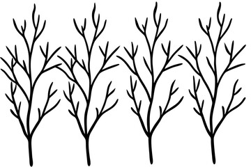 Nature-Inspired Frosted Branches Line Art