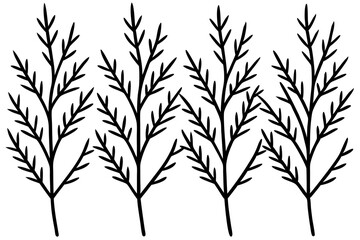 Nature-Inspired Frosted Branches Line Art