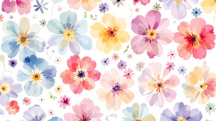 Floral seamless pattern, watercolor flowers
