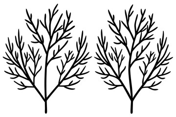 Nature-Inspired Frosted Branches Line Art