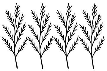 Obraz premium Nature-Inspired Frosted Branches Line Art