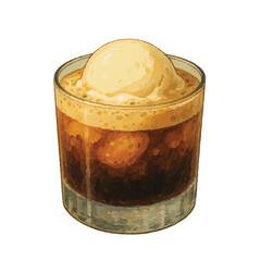 Glass of Coffee with Ice Cream - Affogato 