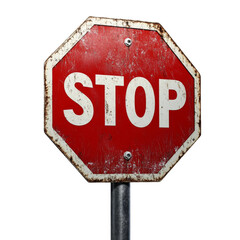 An aged, weathered stop sign, boldly communicating a universal message of halt