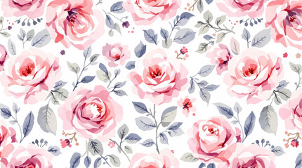 Soft pink purple floral watercolor seamless pattern
