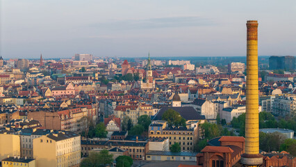 Panoramic view from the drone on the city Poznan. Poland. © Robert
