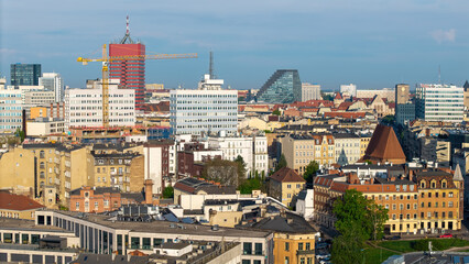 Panoramic view from the drone on the city Poznan. Poland. © Robert