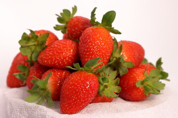 strawberries on a white background