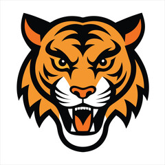 Angry tiger head vector illustration 