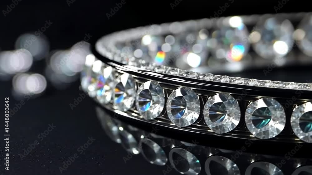 Poster dazzling crystal bracelet sparkling in elegant rotating display