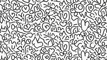 Fototapeta premium A collection of hearts in various sizes and shapes, rendered in black and white