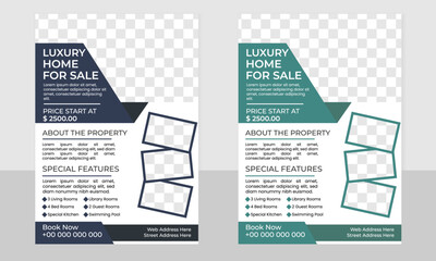 Modern fresh home sale real estate flyer design template