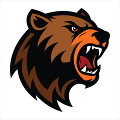 Bear growling mascot vector illustration