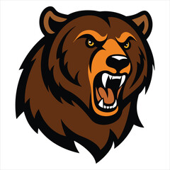 Bear growling mascot vector illustration